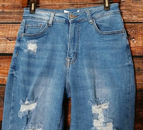 Wax Jean Jeans Size 27 High Rise Skinny Ripped Distressed Blue Denim Stretch - Picture 5 of 10