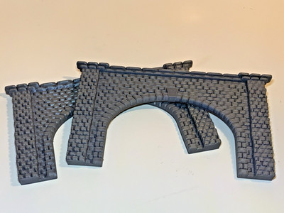 X2 HO Scale Double Track Stone Tunnel Portal   Arched Masonry Design Model Train