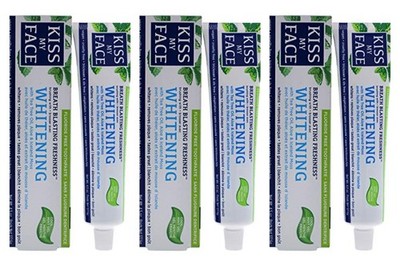 18 Kiss My Face WHITENING FLUORIDE FREE TOOTHPASTE Cool Mint Gel 4.5oz Seal 8/24