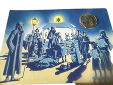 ULTRA RARE..1991 Gibraltar 50p Coin Christmas Card. XF