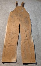 Vintage Carhartt Overalls Mens 42x32 42x31 R02 BRN Double Knee Insulated 90s