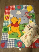 Vintage Winnie the Pooh Crib Comforter Baby Blanket Piglet Eeyore Tigger Disney