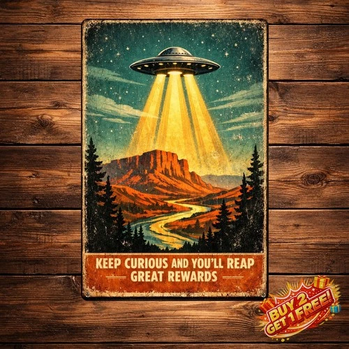 Mystery Theme Vintage Metal Tin Sign Retro Wall Art Print Poster Home Decor