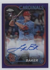 2024 Topps Chrome Rookie Purple Refractor 20/250 Luken Baker #RA-LB Auto 15cz