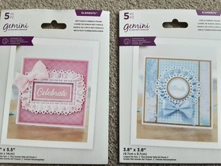 2 New Ribbon Threading Dies For Cards With Sentiment. Circle And Rectangle