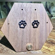 Black Puppy Paw Print Earrings