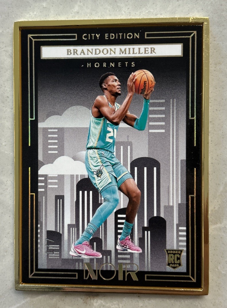 2023-24 Panini Noir - City Edition Rookie Gold Frame FOTL Brandon Miller 1/7 RC