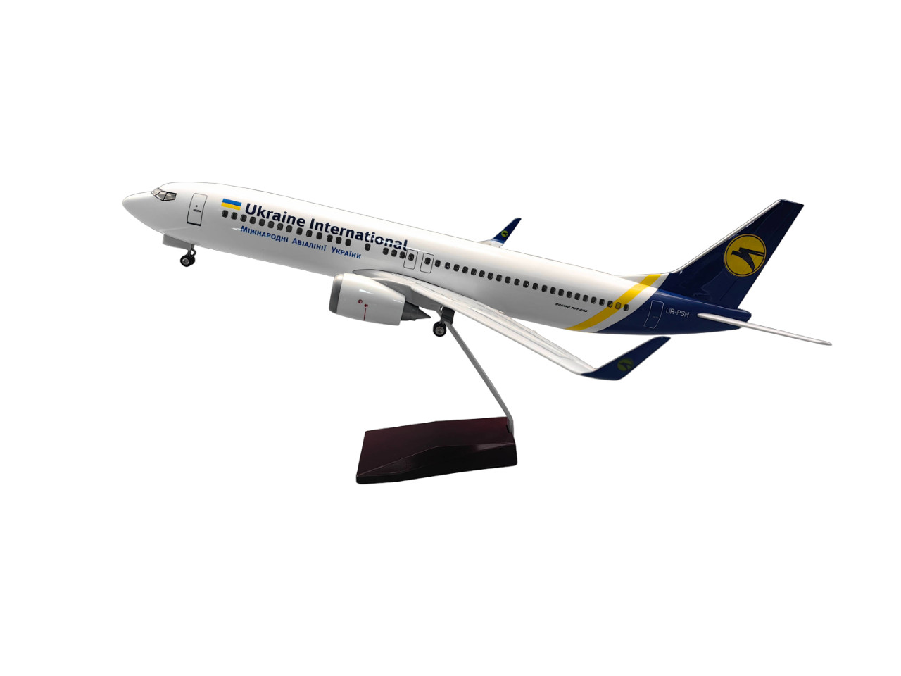 Extra Large Ukraine International Boeing 737 Resin & ABS Aircraft Model Plane Gi