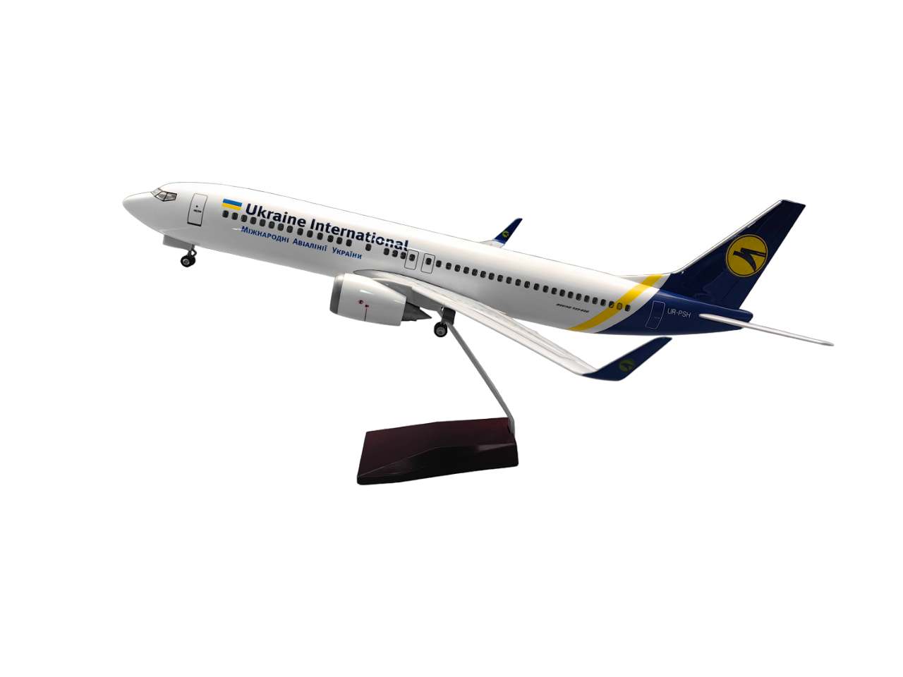 Extra Large Ukraine International Boeing 737 Resin & ABS Aircraft Model Plane Gi