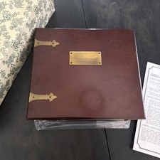 The BOMBAY Company Wooden Brass Memory Photo Album 12 x 10" 10 pages VTG