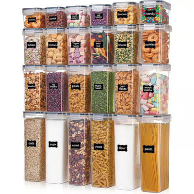 Airtight 24 Piece BPA Free Plastic Food Storage Containers with Lids and Labels