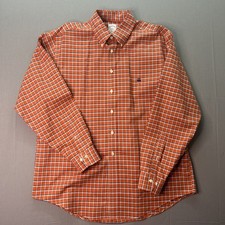 Brooks Brothers Dress Shirt Mens Large Button Down OCBD Blue Orange Supima EUC