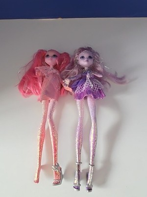 Lot of 2 - Mattel Barbie A Fashion Fairytale Flairies Glim'r Dolls 