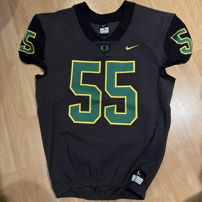 Nike Oregon Ducks College Football Jersey Mens Large Team Issued Gray #55 Sample
