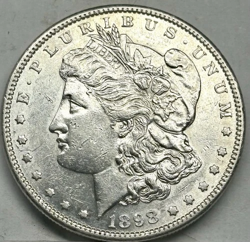 1898-S Morgan Silver Dollar, AU+, San Francisco Mint