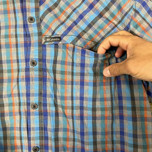 Columbia Shirt Mens Large Plaid Long Sleeve Button Up Outdoors Casual - Picture 2 of 8