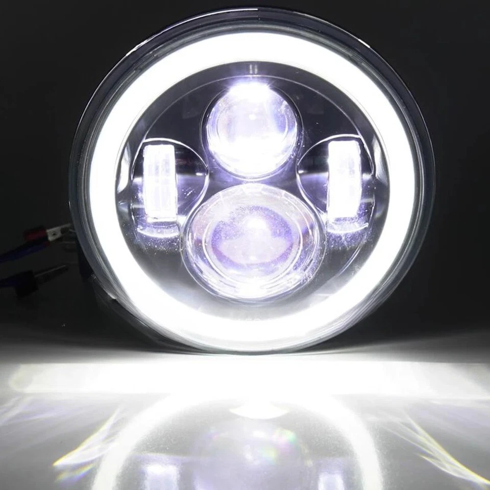 7" Inch Round LED Headlight For YAMAHA XJ XS 250 400 600 650 750 850 1100 Virago - Image 2 of 4