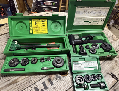 Greenlee Slug Buster Quick Draw 1804 Ratchet Knockout Punch Driver Set