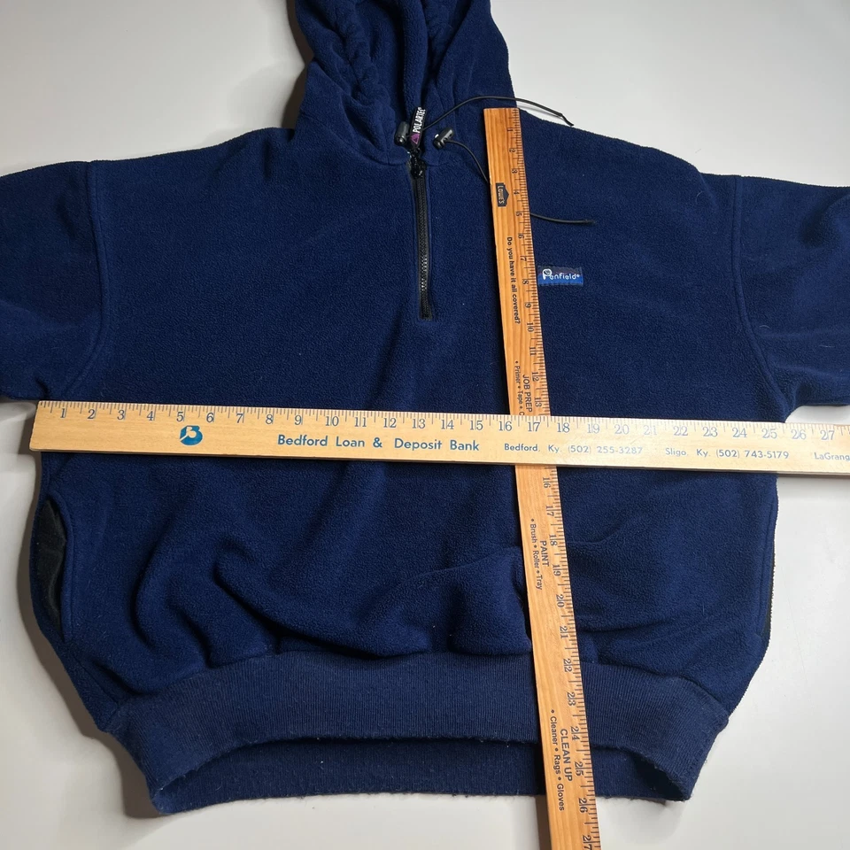 Sudadera con Capucha Polartec Vintage Penfield Azul Hecha en EE. UU. L Bandera de EE. UU. Exterior Años 90 Foto 3 de 4