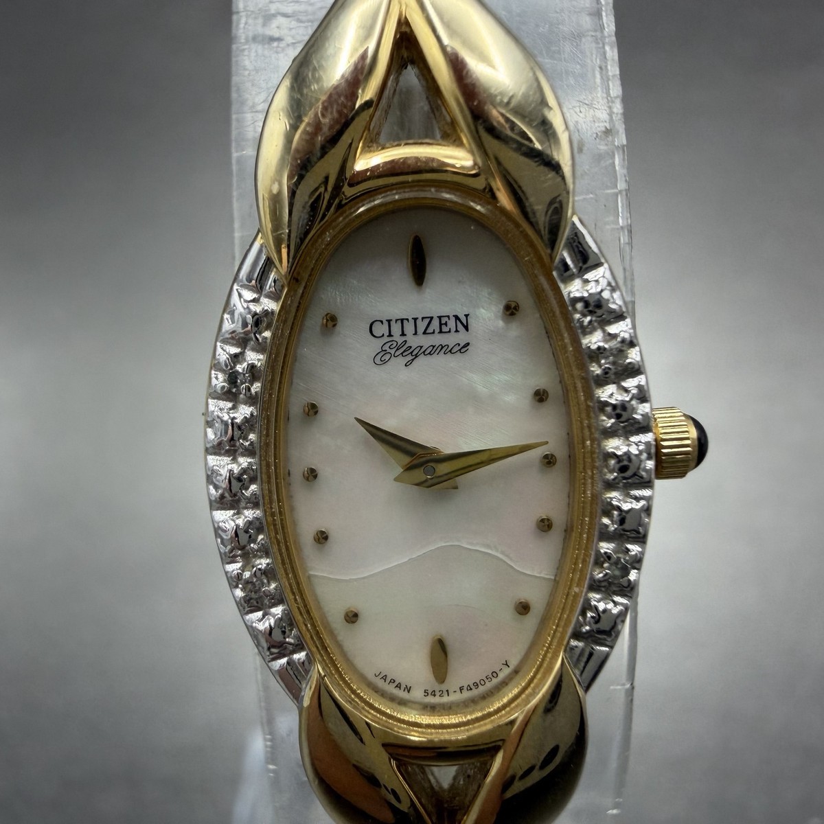 Vintage Citizen Ultra Thin Women\'s Diamond Gold Black Dial Watch 5421-F44701 Vintage Women main image 2
