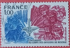 French Stamp / Timbre France Oblitéré 1f OFFICIERS DE RESERVE 1976 N° 1890