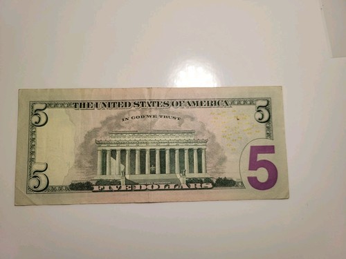 $5 Dollar FRN 2013 Foreign Material Embedded - Picture 3 of 7