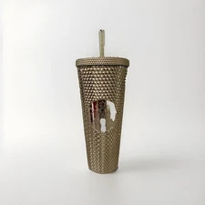 Starbucks Venti 24oz Gold Studded Bling Tumbler Cup 2022 Limited Edition