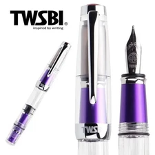 B Nib - NEW TWSBI Mini AL Aluminum Fountain Pen - Grape Purple