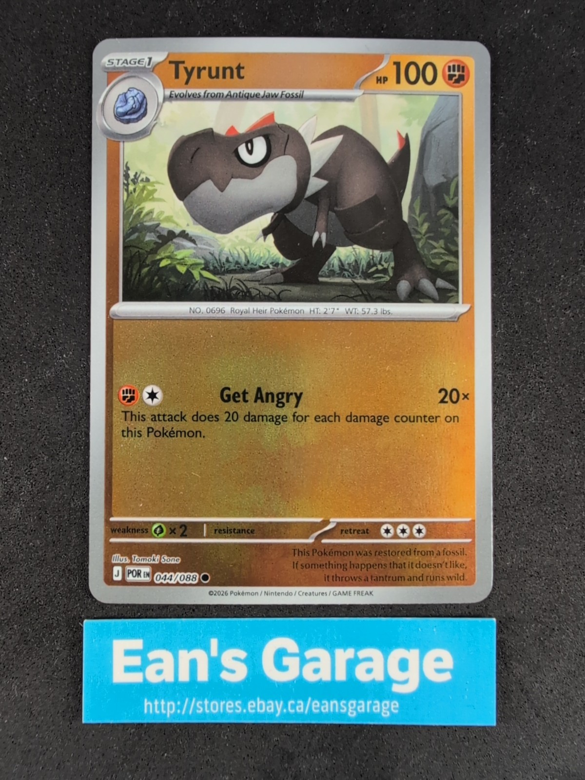 Pokemon Tyrunt Stage 1 44/88 Perfect Order common Reverse Holo - MN