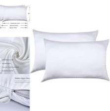 100 Mulberry Silk Pillowcases Set of 2 King Size White for Hair and Skin