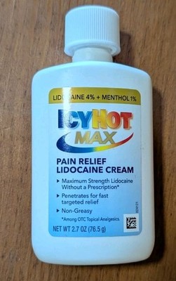 Icy Hot Max Strength Pain Relief Cream Plus Menthol & 4% Lido 2.7 Ounces New 
