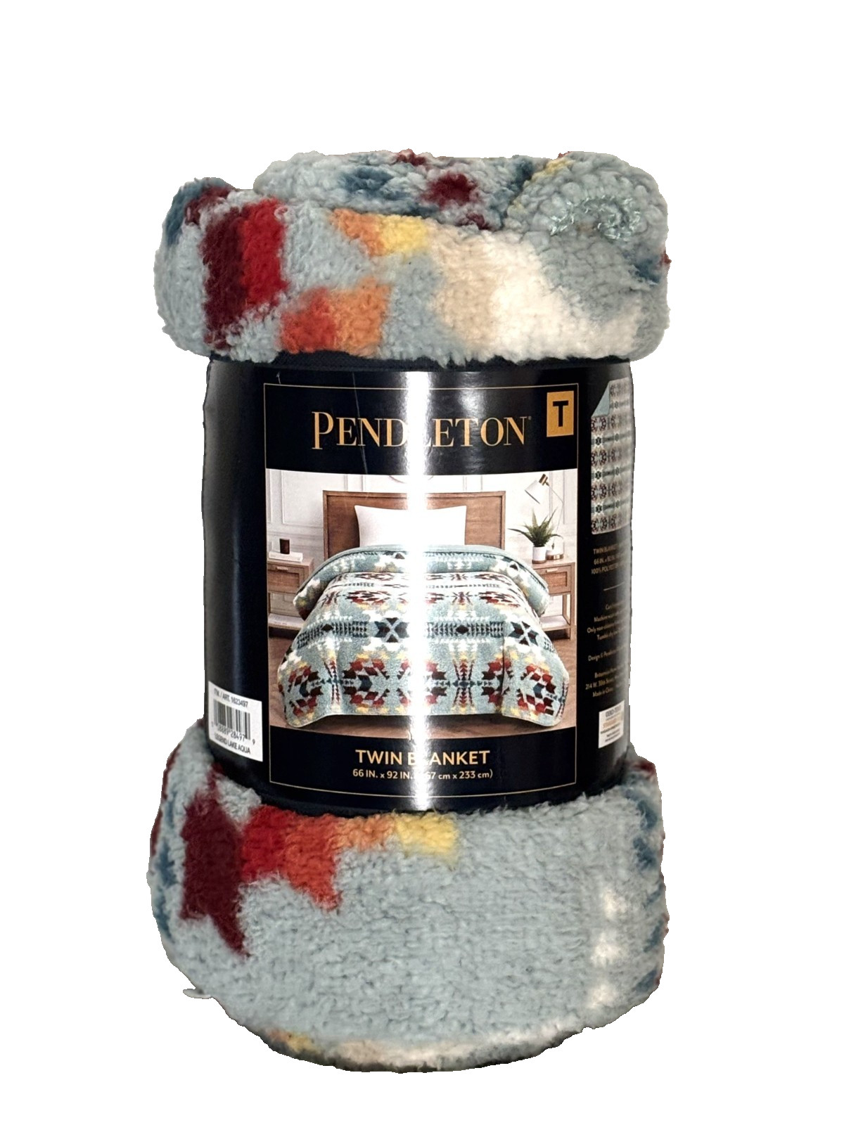 Legend Lake Aqua Twin Throw Reversible Aztec New