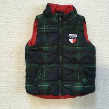 Tommy Hilfiger Kids Puffer Vest Toddler 12M Plaid Red Lined Zip Front