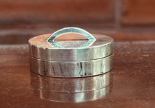 Vintage Heavy Sterling Silver Pill Box Marked FAUNCE