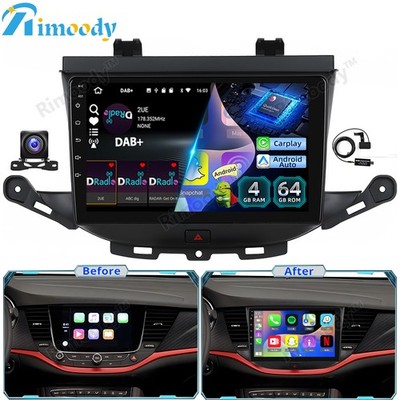Qualcomm Für Opel Astra K 2015-2022 4+64G Autoradio Android 15 CarPlay GPS +KAM
