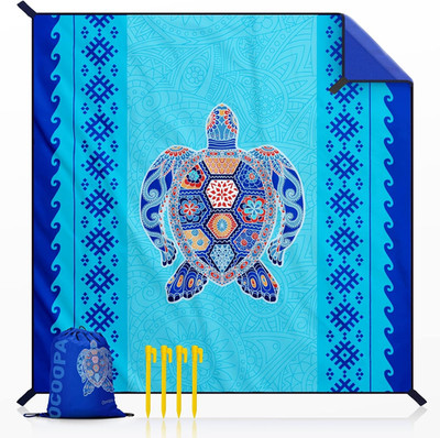 Beach Blanket Waterproof Sandproof, 10'X 9' Extra Large, Soft and Sturdy, Light