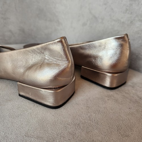 Ballerine Antonio Melani Elizabeth Damrich 11 pelle argento trapezio a punta nuove 130€ - Foto 9 di 13