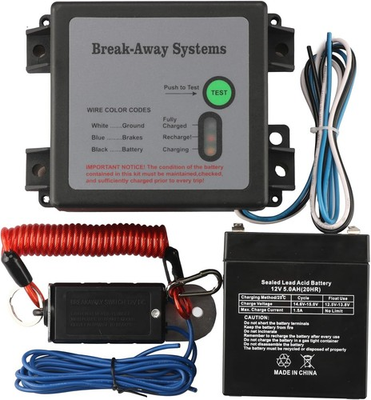 #ad 12V Trailer Breakaway Kit Trailer Brake Controller with LED Test Light Electric $80.51