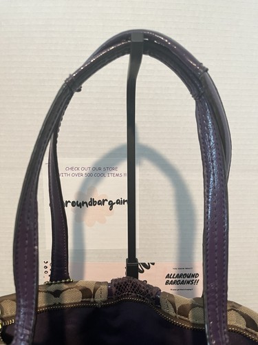 Coach Signature Tote Purple Trim. Creed Tag No. F1361-F25706 Hang Tag - Picture 5 of 9
