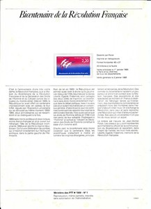 France 1989 Information Pages (10) - no stamps