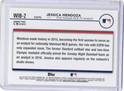 Jessica Mendoza 2024 Topps Women In Baseball Insert - Bild 2 von 2