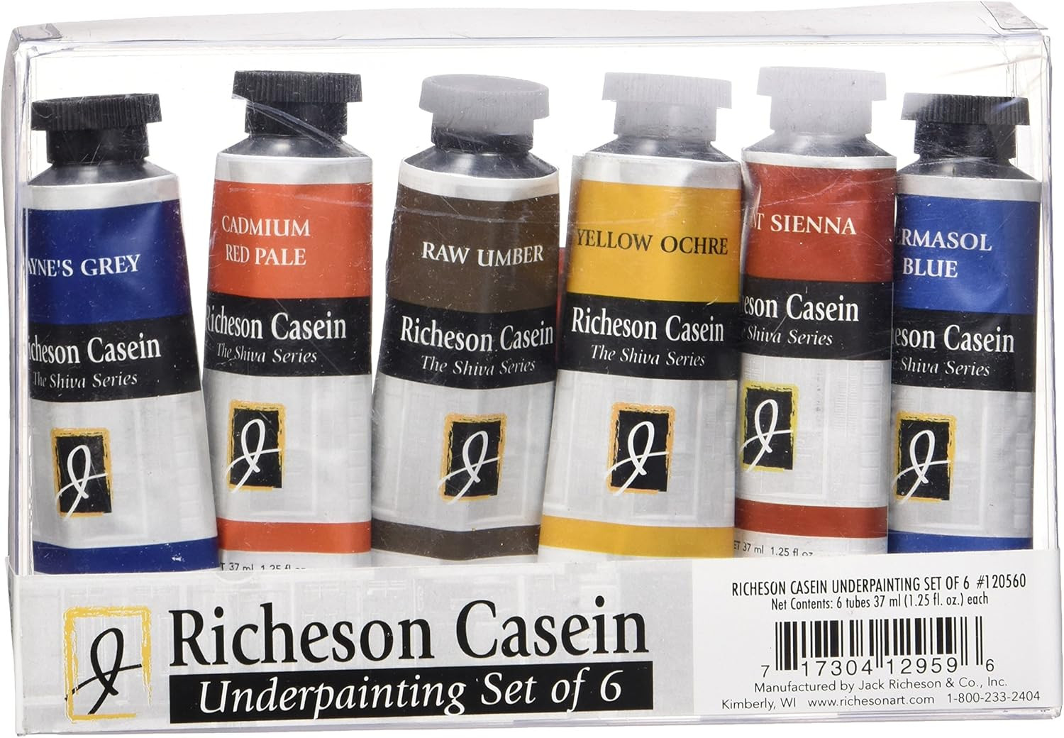 Casein the Shiva Series Underpainting with 37Ml Tubes, Set of 6