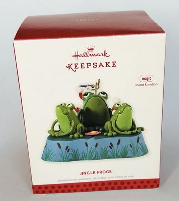 2013 Jingle Frogs Hallmark Ornament Magic Sound & Motion Frogs Sing Jingle Bells