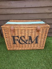 F&M Fortnum and Mason Wicker Basket Storage Hamper Blanket Log Box 56x35cm