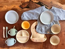 Mushie Silicone Baby Feeding Set