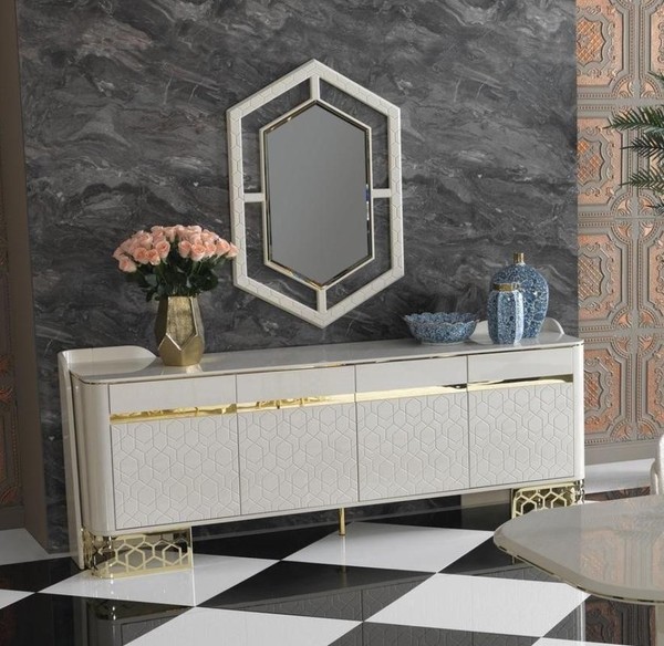Sideboard Luxus Modernen Design Wohnzimmer Hochwertig MöBel Kommode Spiegel 2Tlg-image
