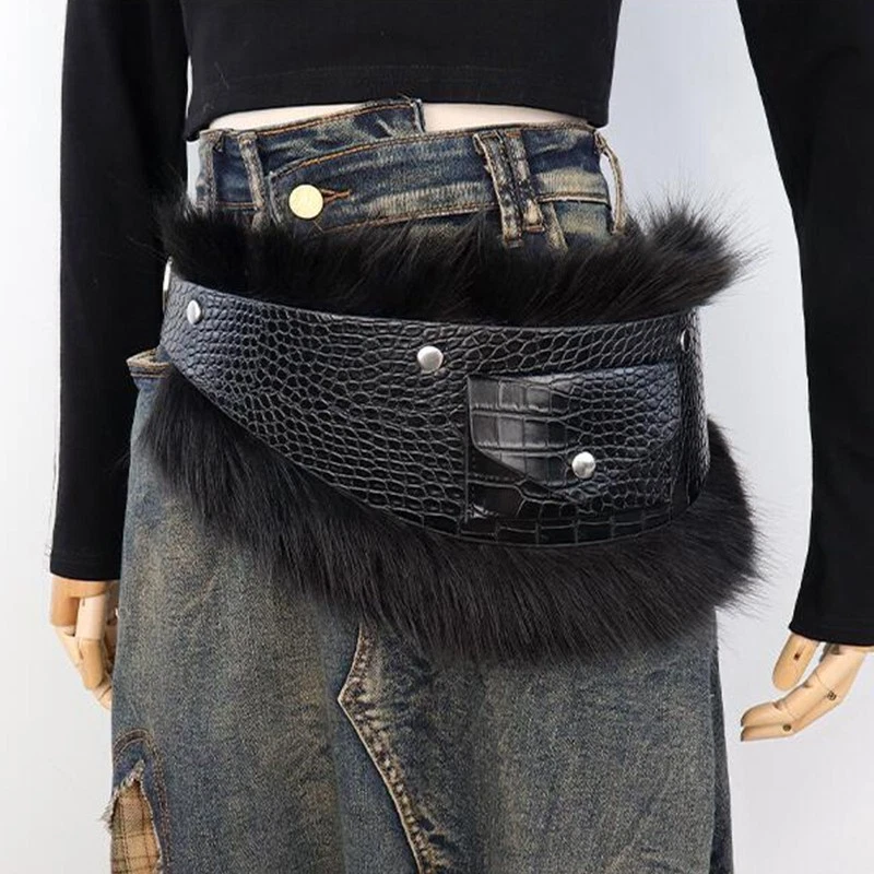 Cintura ancha retro medieval para mujer elegante de piel sintética PU Foto 3 de 4