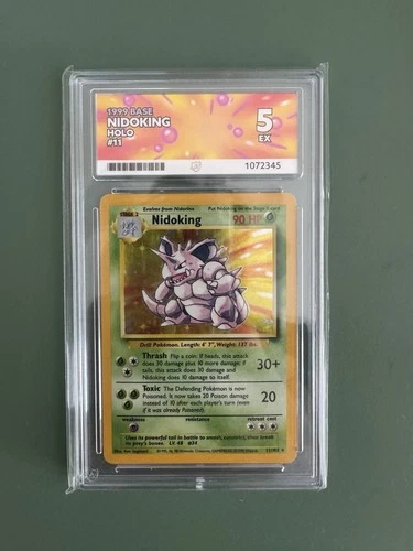 Base Set Nidoking Holo 11/102 Ace Graded 5