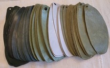 80 Pieces 4  x 8  Top Grain Leather Scrap Pieces 2-5 oz Pre Cut GREEN lot