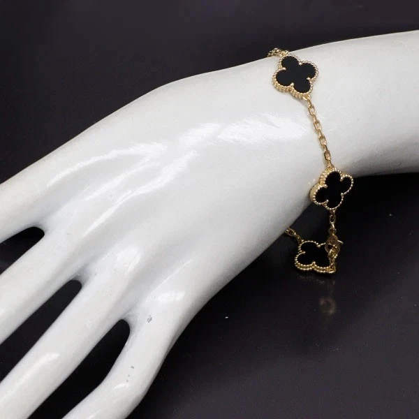Van Cleef & Arpels K18YG Onyx Bracelet Alhambra Vintage - Image 2 of 2